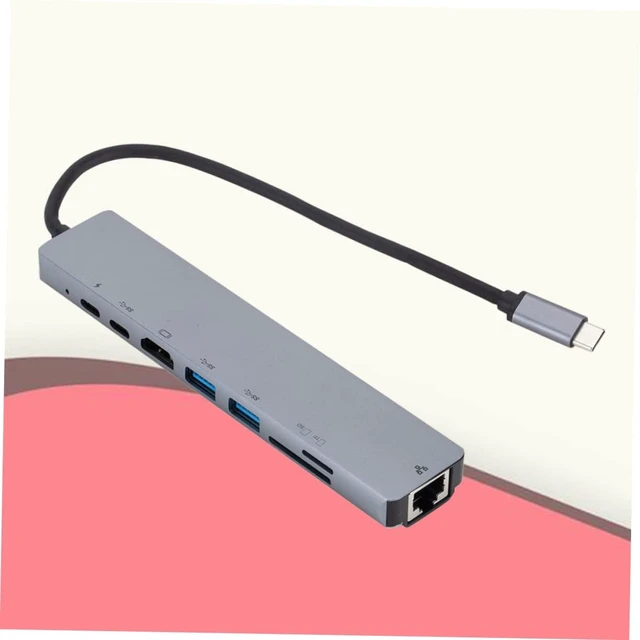 Alt view image 2 of 7 - Artibetter Type C Hub Adapter USB C to 2 USB 3.0 Ports with Ethernet 1000mbps Lightweight Aluminum Alloy