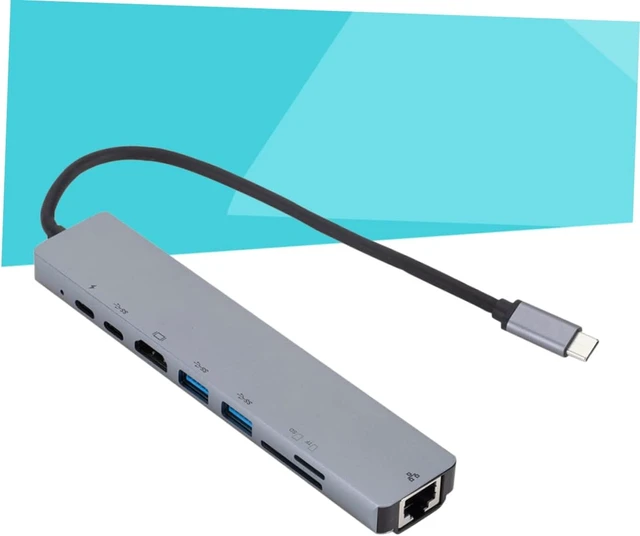 Alt view image 3 of 7 - Artibetter Type C Hub Adapter USB C to 2 USB 3.0 Ports with Ethernet 1000mbps Lightweight Aluminum Alloy