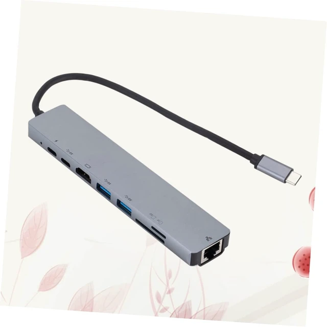 Alt view image 6 of 7 - Artibetter Type C Hub Adapter USB C to 2 USB 3.0 Ports with Ethernet 1000mbps Lightweight Aluminum Alloy