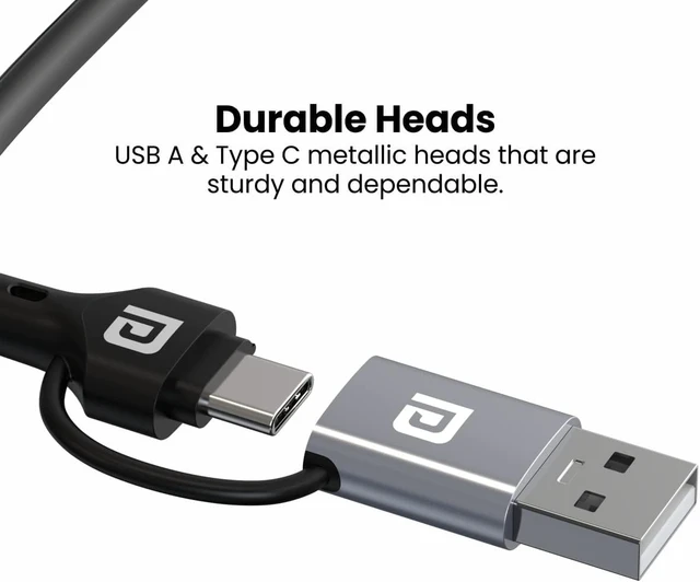 Alt view image 5 of 6 - Generic Portronic s Mport 7 USB Hub, Multiport Adapter with Dual Convertible USB & Type C Heads, Upto 5 Gbps Data Transfer Speed, 1 x USB 3.0 & 6 x USB 2.0 Ports for Laptop, MacBook, PC (Grey)