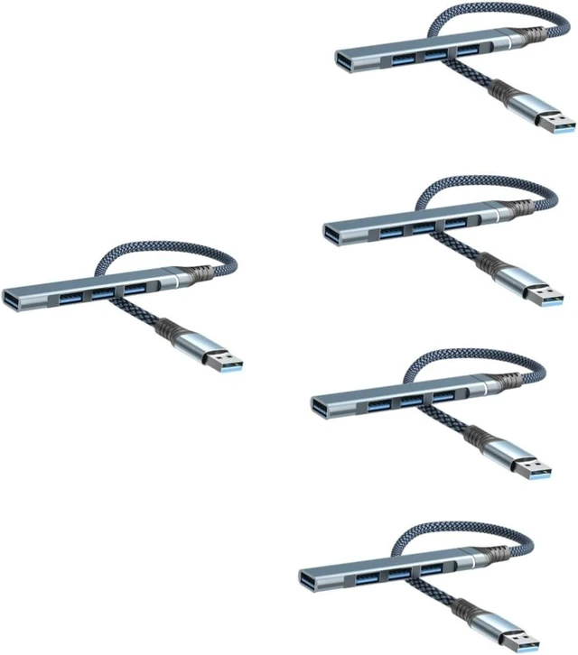 Main image of Mikikit 5pcs Port USB Hub Splitter USB Expander for Laptop Multiple Ports for Home Office Use