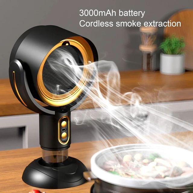 Alt view image 2 of 7 - Portable Range Hood, 2-Speed Kitchen Exhaust Fan with Detachable Filter and Oil Collection Cup, USB Rechargeable Portable Hood for Indoor BBQ and Hot Pot