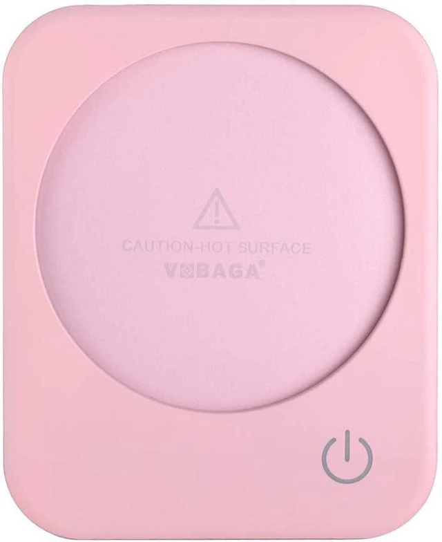 Main image of Coffee Mug Warmer, VOBAGA 4 Hours Auto Shut-Off Coffee Warmer Plate for Office Home Desk Use with 3 Temperature Settings, Electric Cup Warmer for Cocoa,Tea, Milk, Water, Pink (No Cup)