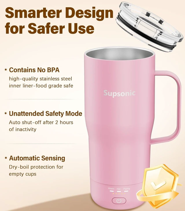 Alt view image 5 of 7 - Supsonic Heated Coffee Mug, 20oz Electric Temperature Control Cup (S3)