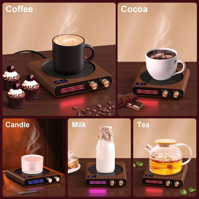 Alt view image 7 of 7 - CEROBEAR Coffee Mug Warmer, 9 Tempreture Settings Coffee Warmer for Desk with Auto Shut Off, Smart Candle Warmer with LED Lights, Beverage Tea Water Milk Warmer for All Cups and Mugs