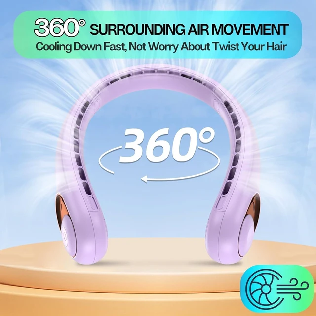 Alt view image 5 of 6 - Neck Fan Portable Rechargeable with LED Display, Personal Travel Fan