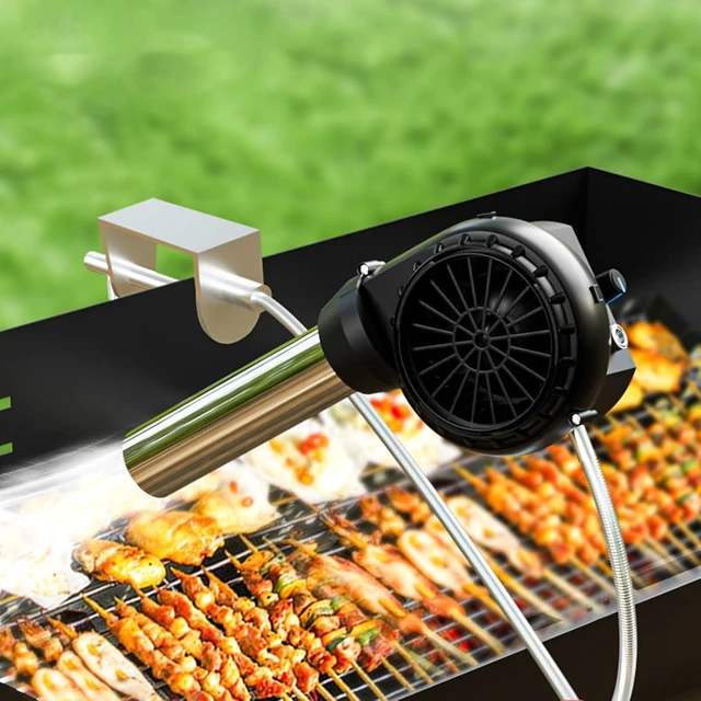 Alt view image 2 of 7 - BBQ Blower for Outdoor Cooking USB Rechargeable Handheld Fan Bellows with Aluminum Tube