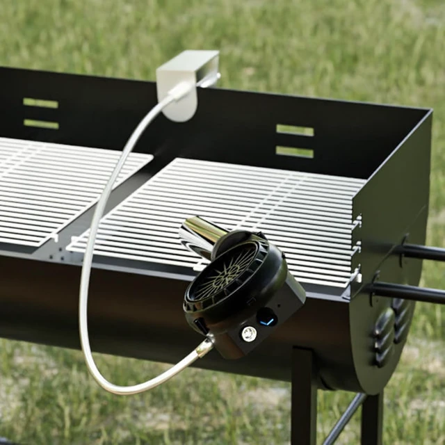 Alt view image 3 of 7 - BBQ Blower for Outdoor Cooking USB Rechargeable Handheld Fan Bellows with Aluminum Tube