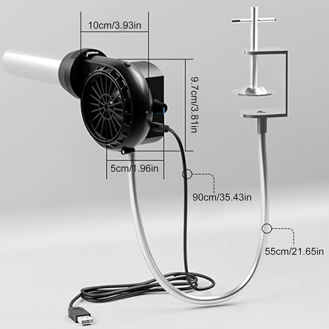 Alt view image 4 of 7 - BBQ Blower for Outdoor Cooking USB Rechargeable Handheld Fan Bellows with Aluminum Tube