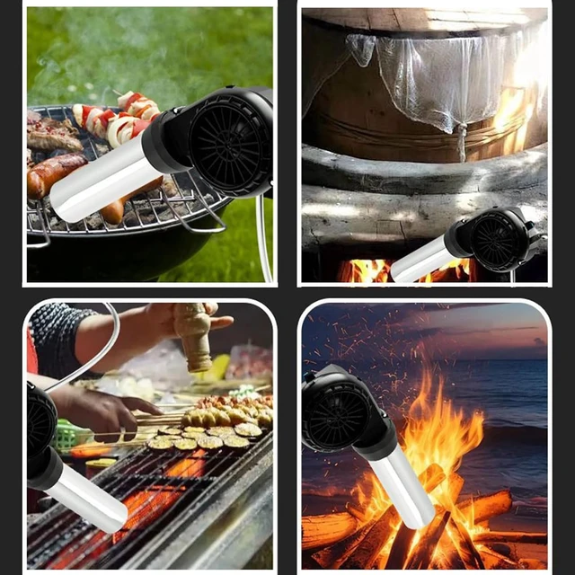 Alt view image 5 of 7 - BBQ Blower for Outdoor Cooking USB Rechargeable Handheld Fan Bellows with Aluminum Tube