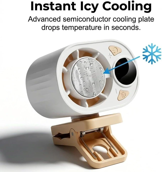 Alt view image 2 of 7 - 2026 Car Clip On Air Conditioner Fan, Portable Clip-On Fan, Mini USB Rechargeable Rotatable Fan, 3-Speed Silent Mini Bladeless Fans (White + Black)
