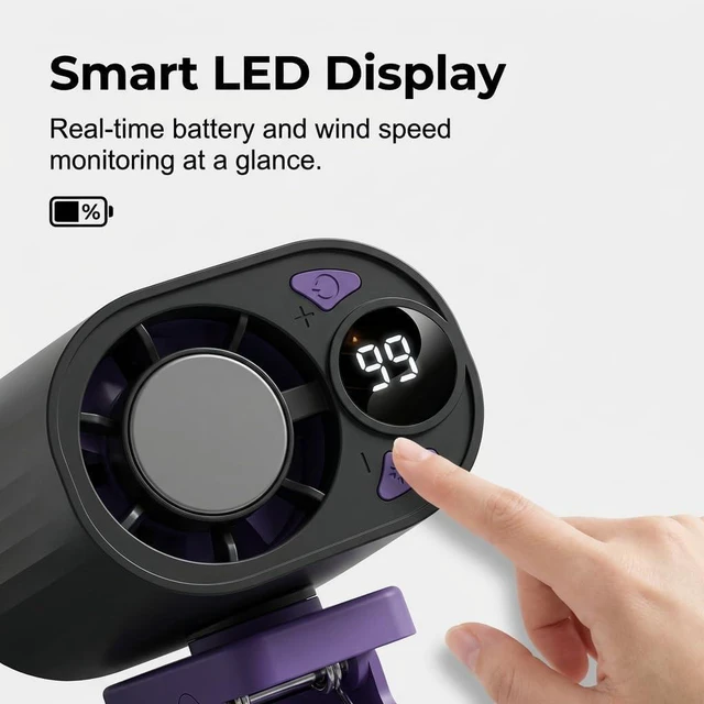 Alt view image 5 of 7 - 2026 Car Clip On Air Conditioner Fan, Portable Clip-On Fan, Mini USB Rechargeable Rotatable Fan, 3-Speed Silent Mini Bladeless Fans (White + Black)