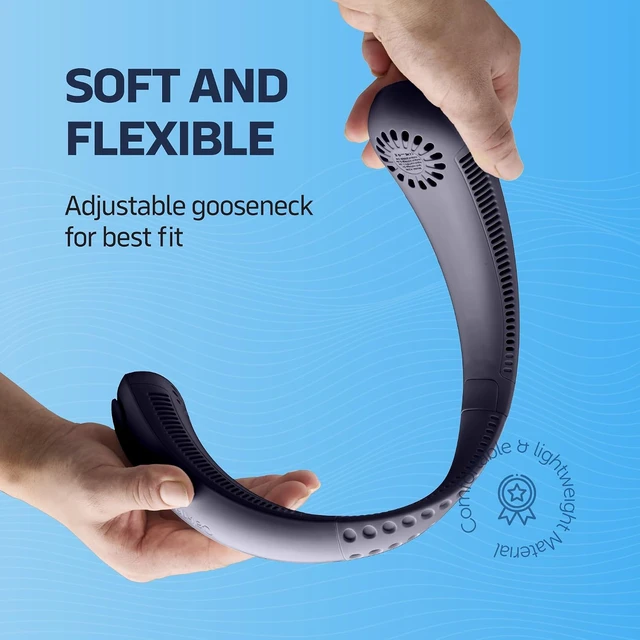 Alt view image 6 of 7 - NEXAIR Portable Neck Fan - 3 Speed Rechargeable Bladeless Neck Fan, Adjustable Personal Blue Neck Fan For Women & Men Modern Design, Great Cooling Fan For Travel, Outdoors & Sports