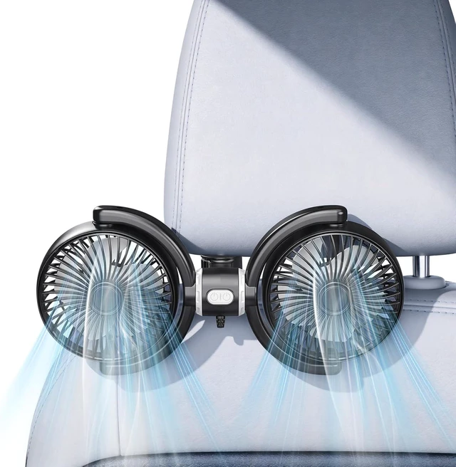 Main image of Kwak's Car Fan for Backseat 360° 3-Speed USB Fan for SUV, Sedan & Truck