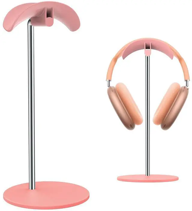 Main image of Headphone Stand, Headset Holder with Solid Base for Desk, Compatible with AirPods Max, Beats, Bose, B&O, Sony, Sennheiser, Gaming, etc (Pink)