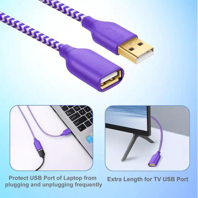 Alt view image 5 of 7 - USB Extender Cord, Type A Male to A Female USB 2.0 Extension Cable