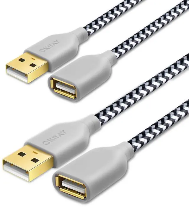 Main image of White USB Extension Cable, Type-A Male to Type-A Female Extender Cord