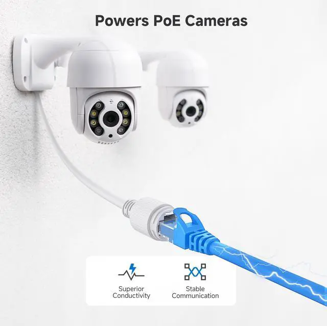 Alt view image 6 of 7 - 1Gbps 8-Pack Snagless Cat 5e Ethernet Cable, 1ft, Blue