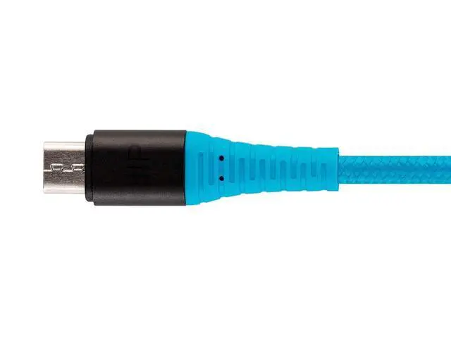 Alt view image 5 of 6 - USB 2.0 Micro B to Type-A Charge & Sync Cable - Kevlar/Nylon-Braid, 6 Feet, Blue - AtlasFlex Series