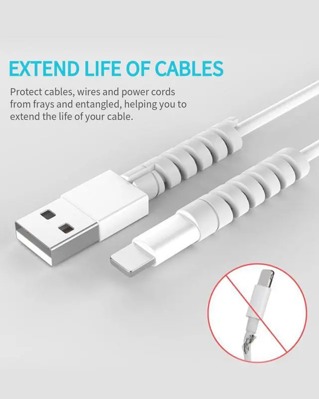 Alt view image 3 of 7 - Cable Protector for Phone Pad Notebook Silicone Cord Protector 12 PCS Charger Protectors - Cable Cord Saver for Headphone Laptop Cellphone Cable Accessories (Grey)