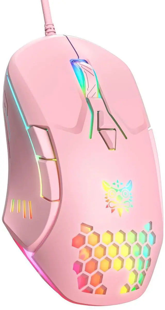 Main image of Wired PC Gaming Mouse: High Precision Sensor,RGB Backlit, Adjustable DPI, 7 Buttons Programmable,Ergonomic mice for Office & Gaming on Windows/Mac/Linux/Chrome- Pink