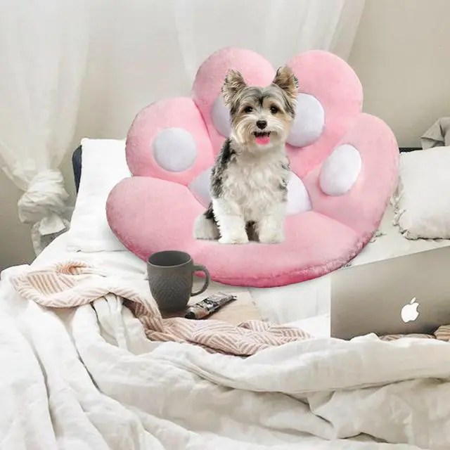 Alt view image 4 of 7 - Cat Paw Cushion Kawaii Office Desk Chair Cushion Comfy Plush Cat Paw Shape Gaming Chair Cushion Bear Cute Seat Cushion for Girl, Kawaii Room Bedroom Decorate 28"x 24" (Pink)