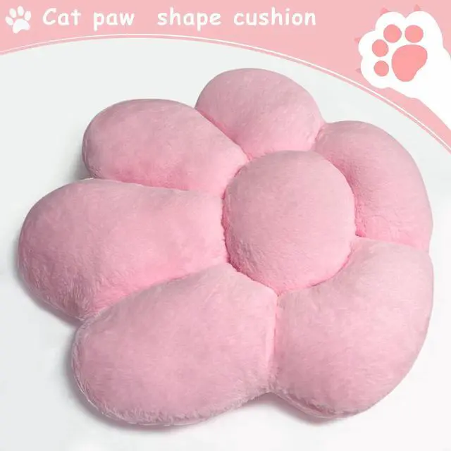 Alt view image 7 of 7 - Cat Paw Cushion Kawaii Office Desk Chair Cushion Comfy Plush Cat Paw Shape Gaming Chair Cushion Bear Cute Seat Cushion for Girl, Kawaii Room Bedroom Decorate 28"x 24" (Pink)