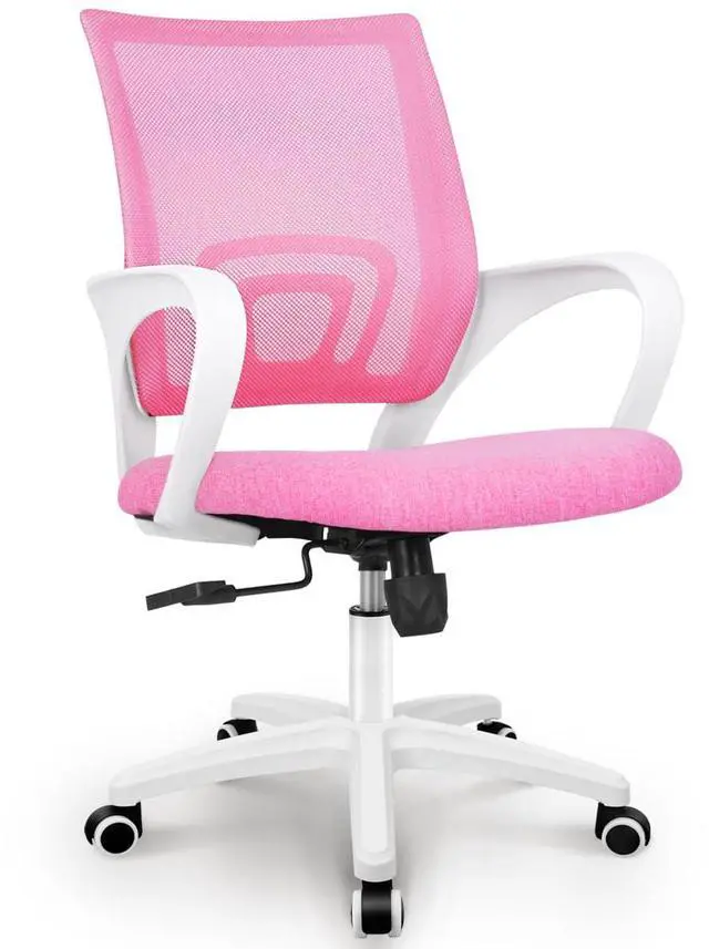Main image of Office Computer Chair Ergonomic Mid-Back Mesh Desk Chair, Pink