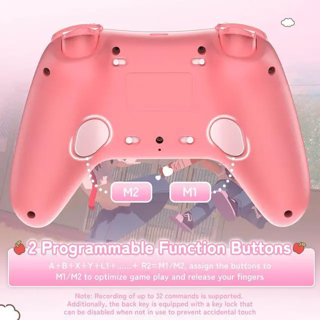 Alt view image 7 of 7 - Hello Kitty Switch Pro Controller, Cute Hall Effect Wireless Gamepad No Drift for Switch 2/Switch/OLED/Lite, PC/Steam, Android, iOS, Bluetooth + Wired, Turbo, Back Buttons,6-Aixs Gyro, Wake-up, RGB