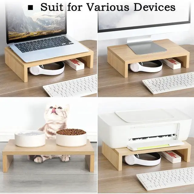 Alt view image 3 of 7 - Wood Monitor Stand Riser-2 Packs, Maple