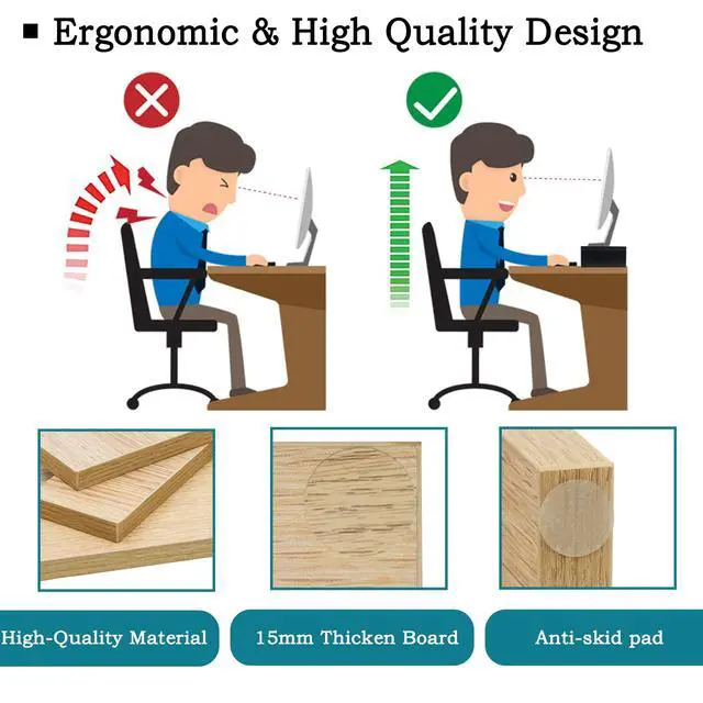 Alt view image 4 of 7 - Wood Monitor Stand Riser-2 Packs, Maple