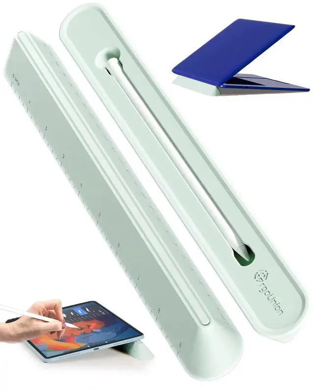 Main image of 3 in 1 Silicone Laptop Stand, Keyboard Riser for Ergonomic Typing/Reading, Portable Laptop Cooling Stand, for Home Office School and Travel, Oval Base, Macaron Green