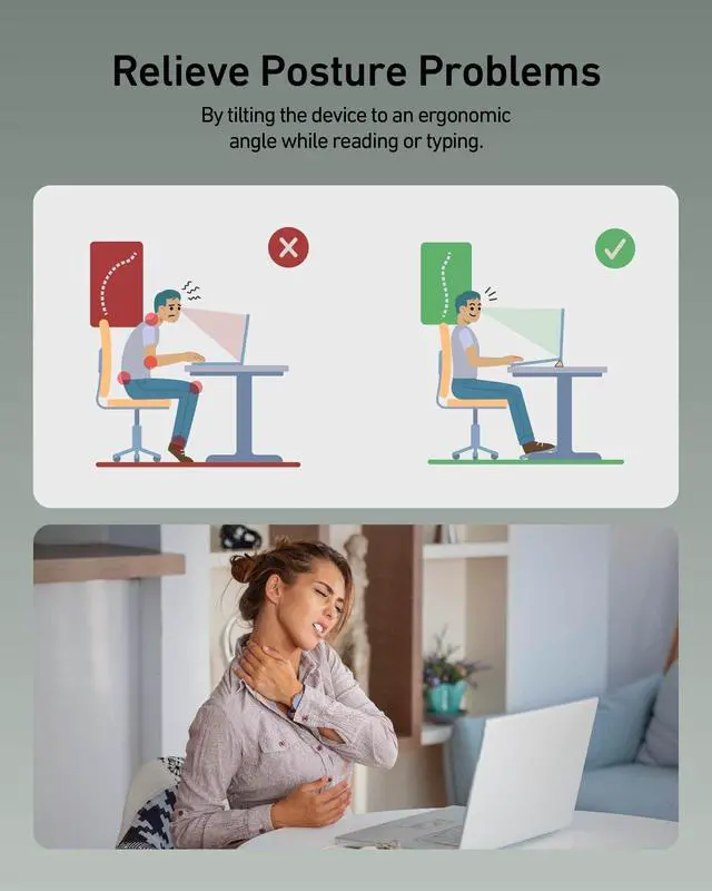 Alt view image 4 of 6 - 3 in 1 Silicone Laptop Stand, Keyboard Riser for Ergonomic Typing/Reading, Portable Laptop Cooling Stand, for Home Office School and Travel, Oval Base, Macaron Green