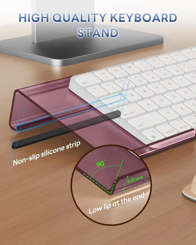 Alt view image 5 of 7 - Computer Keyboard Wrist Rest, Keyboard Riser Stand for Desktop