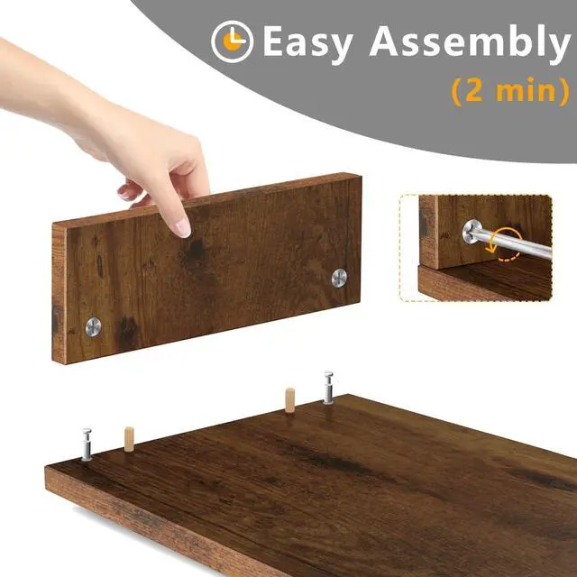 Alt view image 7 of 7 - Dual Monitor Stand Riser, Wooden Computer Monitor Stand for 2 Monitors
