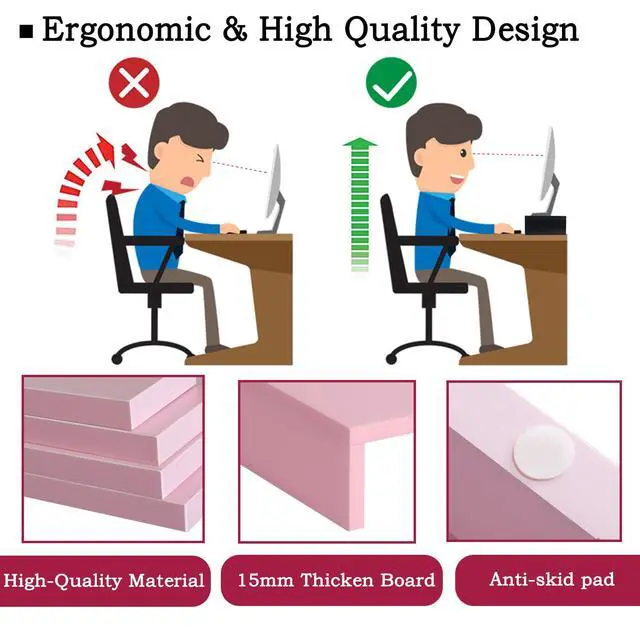 Alt view image 5 of 7 - Pink Monitor Stand Riser - 2 PackS, Wood