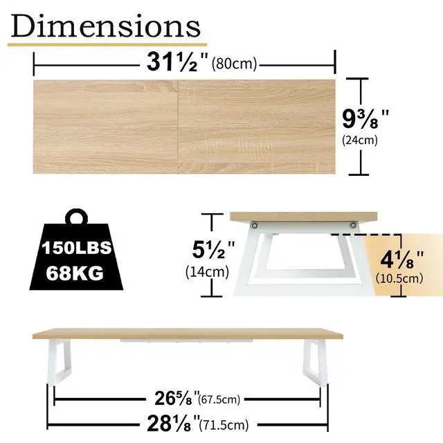 Alt view image 4 of 7 - 31.5 inch Dual Monitor Stand Riser, Laptop/TV Stand, Desk Organizer