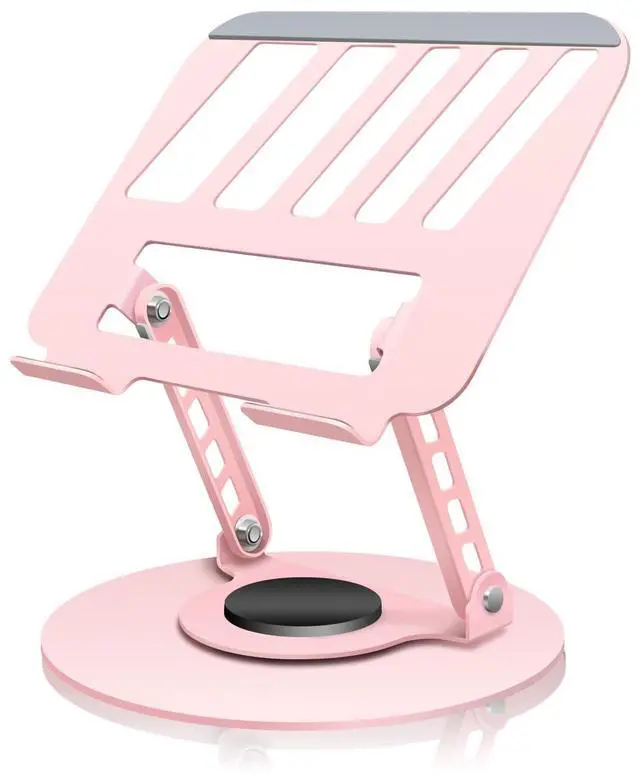 Main image of 360° Rotating Adjustable Laptop Stand Perfect for Work, Painting,Office,Travel,Home,Fits MacBook & Laptops up to 13-15",Dual Rotary Shaft,Folding Design-Pink