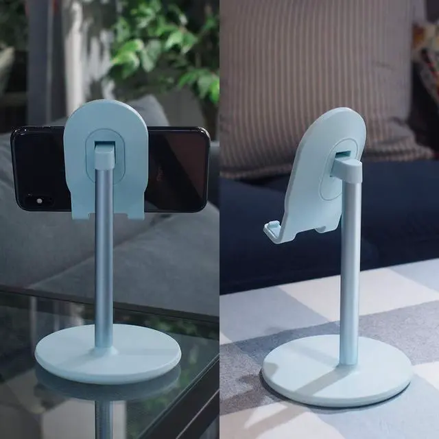 Alt view image 2 of 6 - Phone Stand for Desk, Adjustable Cell Phone Holder for Desk, Compatible with 4"-12.9" Phones/Tablet/iPhone/iPad/Switch (Blue)