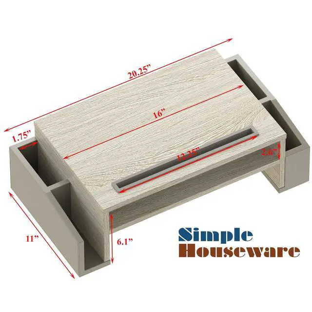 Alt view image 4 of 6 - Desk Monitor Stand Riser w/ Adjustable Tray, Maple