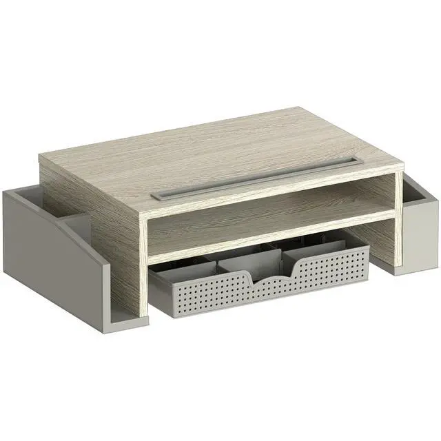 Alt view image 6 of 6 - Desk Monitor Stand Riser w/ Adjustable Tray, Maple