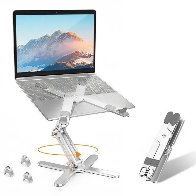 Main image of N86 360 Rotating Laptop Stand for Desk with Locking Knobs, Silver