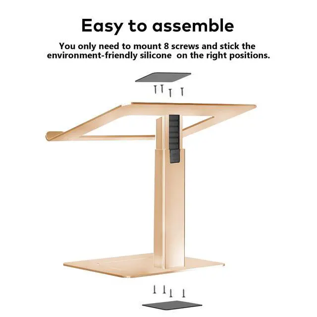 Alt view image 7 of 7 - Laptop Stand for Desk, Ergonomic Aluminum Laptop Stand Adjustable Height from 7-15", Sitting and Standing Laptop Riser for 10-17" Notebook