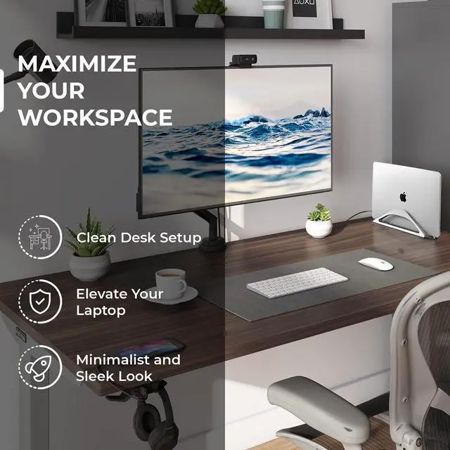Alt view image 2 of 7 - Vertical Laptop Stand for Desks in Silver Color, Upright Adjustable Holder to Dock Apple MacBook Stand, and Other Laptops to Organize Work & Home Office, Automatic Grip