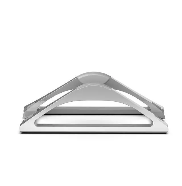 Alt view image 7 of 7 - Vertical Laptop Stand for Desks in Silver Color, Upright Adjustable Holder to Dock Apple MacBook Stand, and Other Laptops to Organize Work & Home Office, Automatic Grip