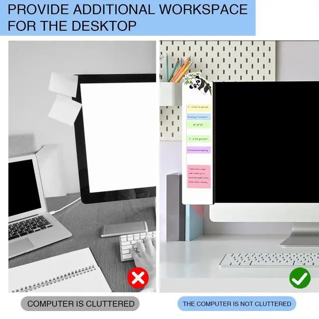 Alt view image 3 of 6 - Office Desk Accessories 2pcs Multifunction Computer Monitor Memo Board - Transparent Computer Side Panel Memo Creative Monitor Side Panel Suitable for Office Home Desktop (Monitor Memo Board 15)