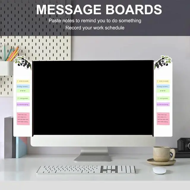 Alt view image 6 of 6 - Office Desk Accessories 2pcs Multifunction Computer Monitor Memo Board - Transparent Computer Side Panel Memo Creative Monitor Side Panel Suitable for Office Home Desktop (Monitor Memo Board 15)