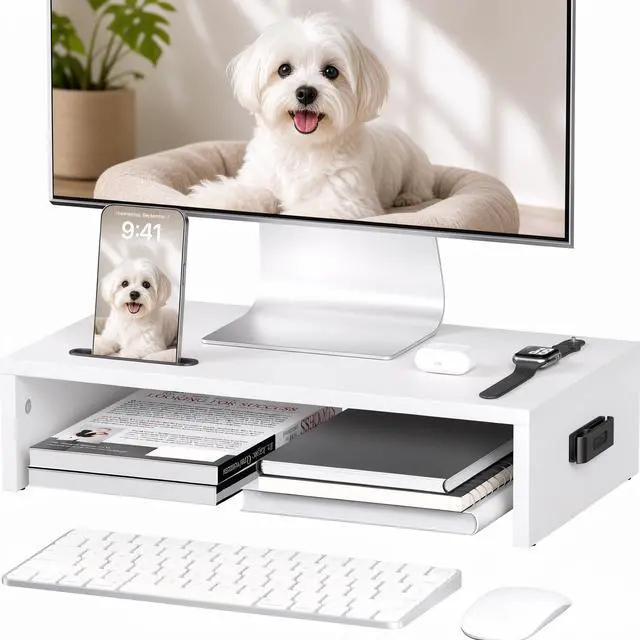Main image of Monitor Stand Riser with Cellphone Holder & Cable Management