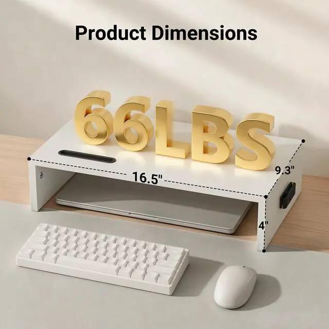 Alt view image 2 of 7 - Monitor Stand Riser with Cellphone Holder & Cable Management