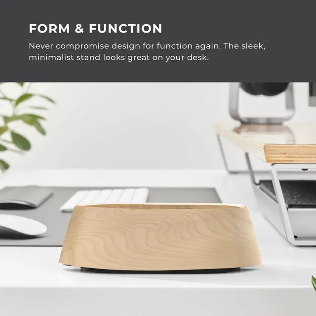 Alt view image 5 of 7 - Vertical Laptop Stand in Maple Wood, Upright Adjustable Holder and Dock, Laptop Vertical Stand Fits MacBook Pro and Other Laptops .5" to 1.5", Clamshell Compatible